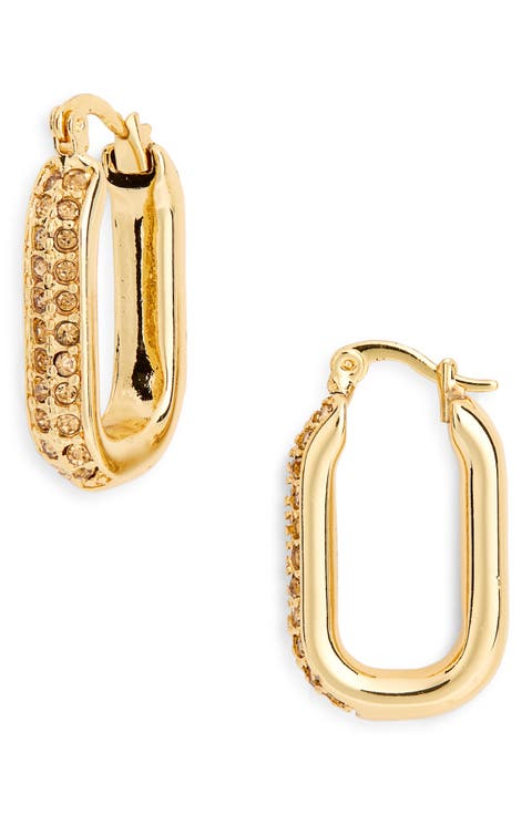 Pavé Crystal Oval Hoop Earrings
