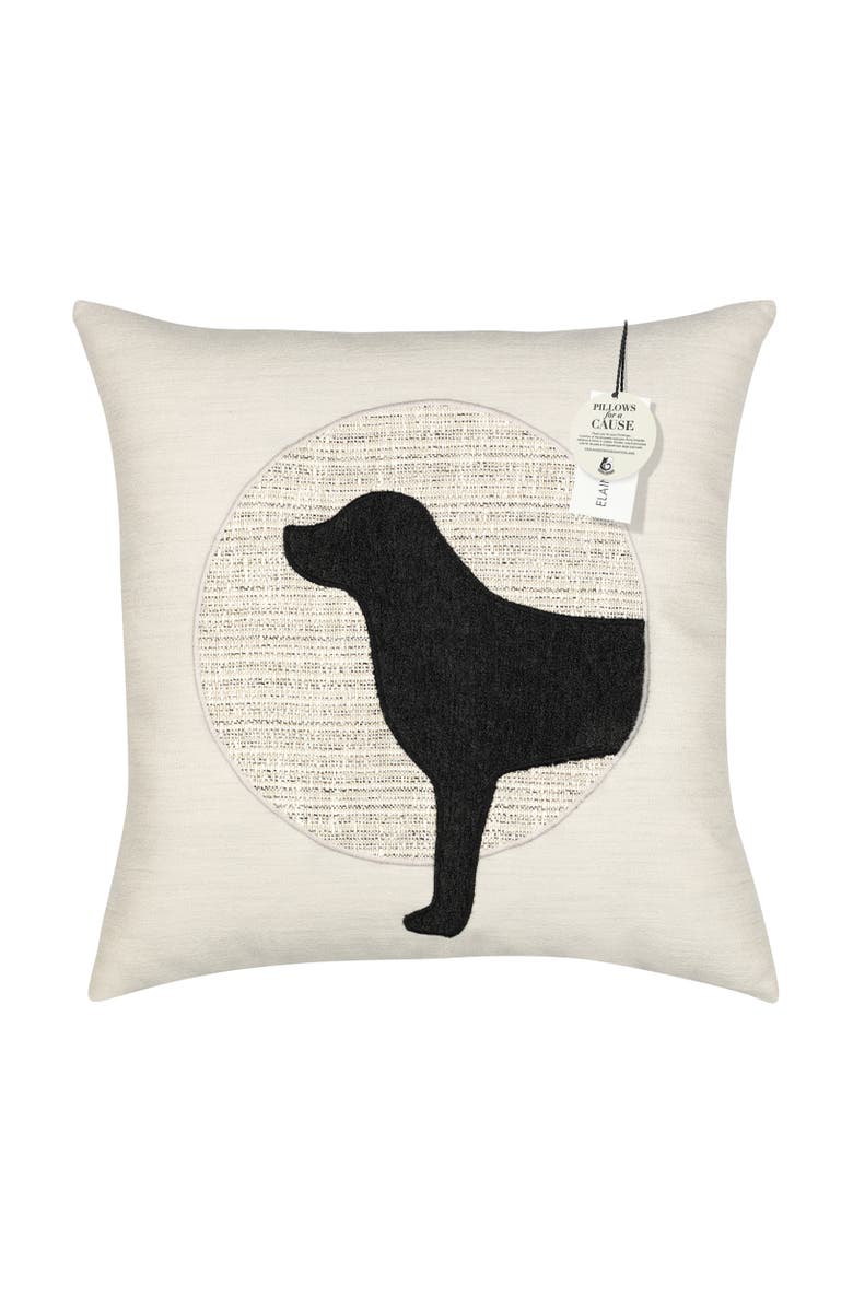 Elaine Smith Unconditional Woof (Head) Handmade Terry Indoor/Outdoor Pillow - SUPPORTS PETS, Main, color, Woof (Head)