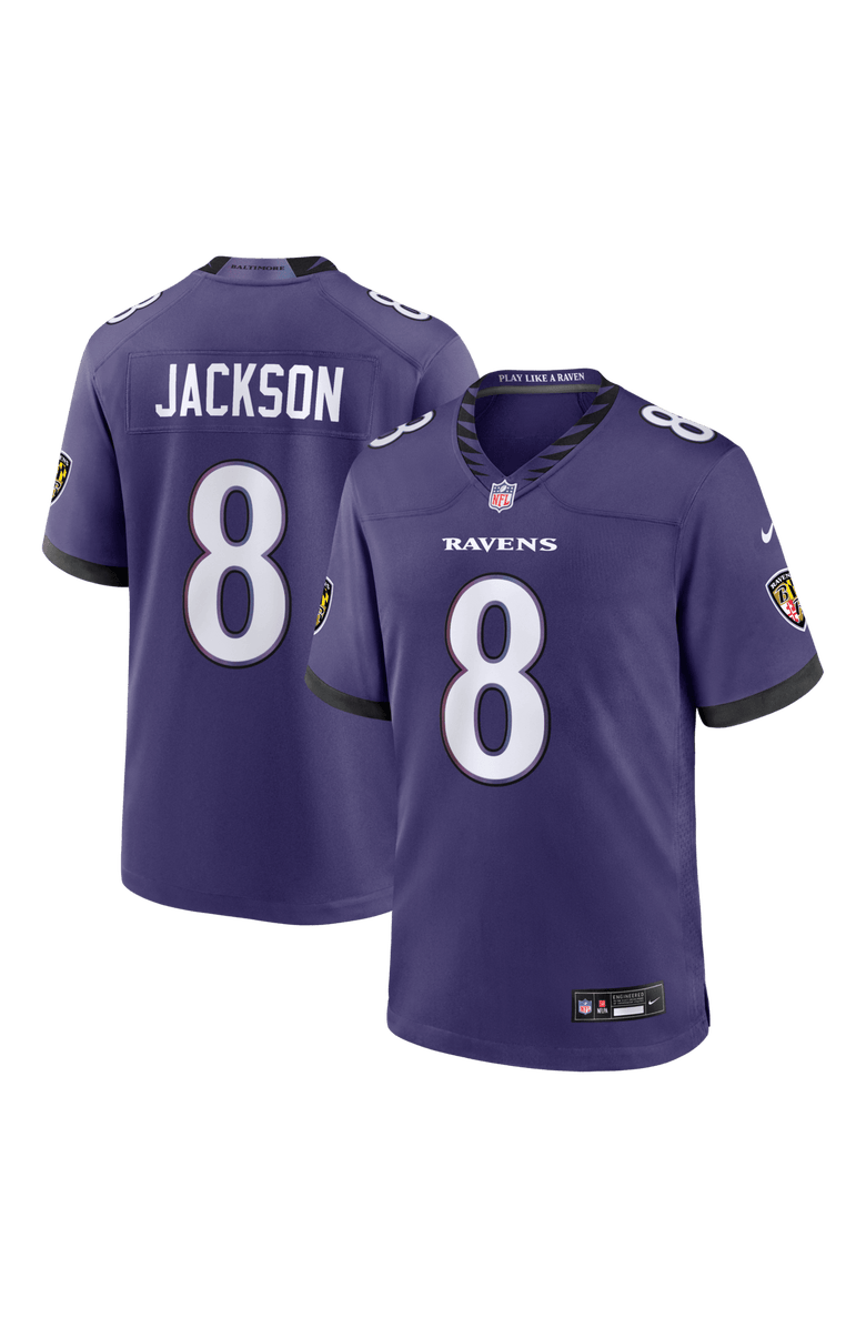 Nike Men's Nike Lamar Jackson Purple Baltimore Ravens Team Game Jersey, Main, color, Purple