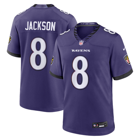 Men's Nike Lamar Jackson Purple Baltimore Ravens Team Game Jersey