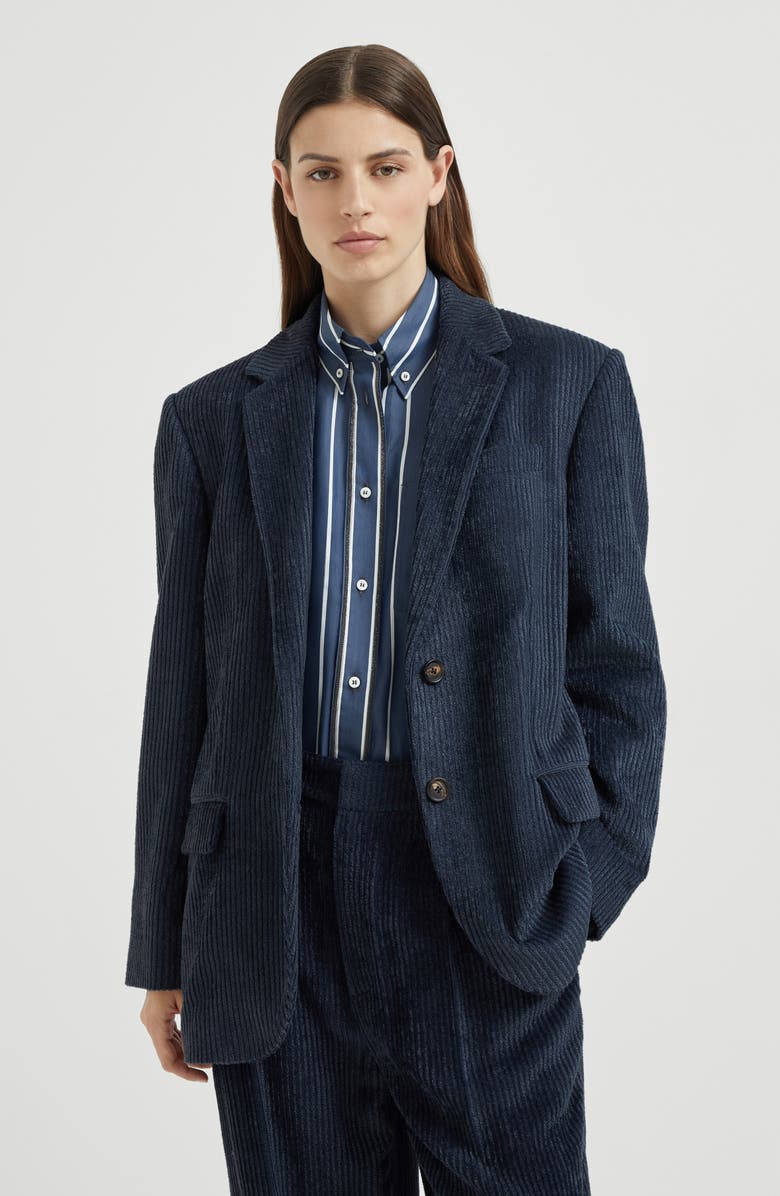 Brunello Cucinelli Corduroy blazer, Alternate, color, Navy Blue