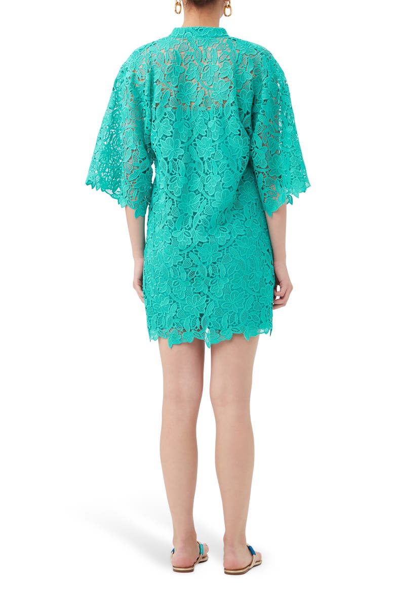 La Piazzeta Lace Shift Minidress, Alternate, color, OCEANO