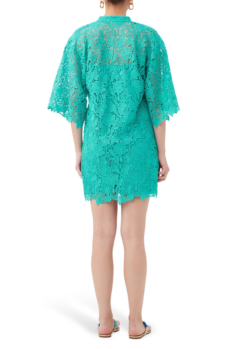 Trina Turk La Piazzeta Lace Shift Minidress, Alternate, color, Oceano