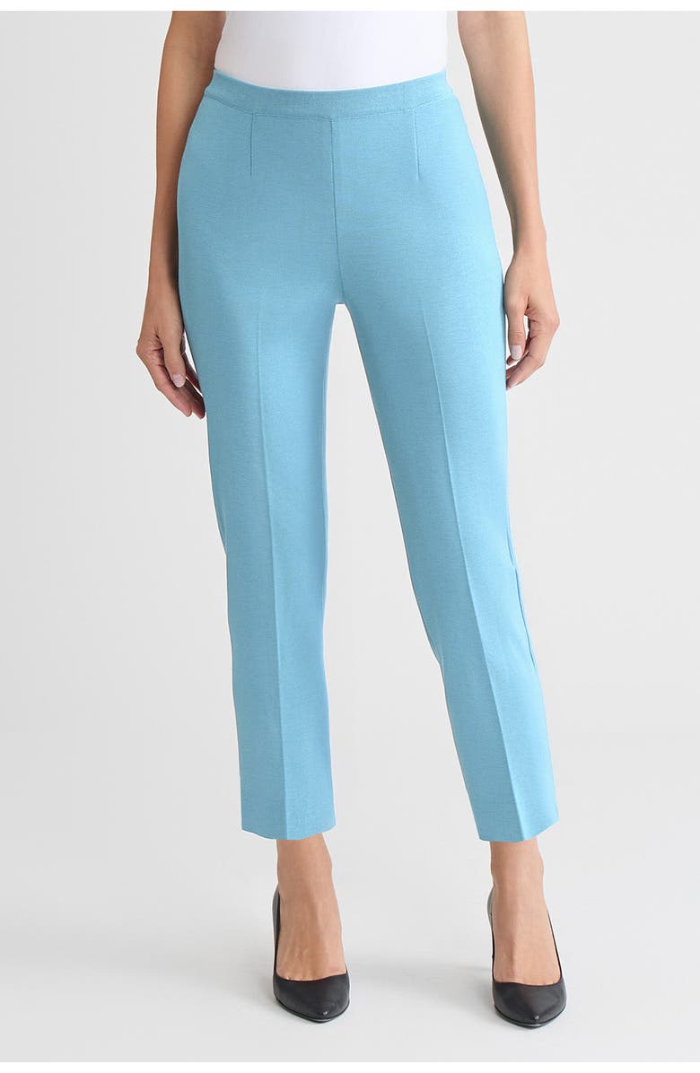 Ming Wang Knit Straight-Leg Ankle Pants, Main, color, Serene
