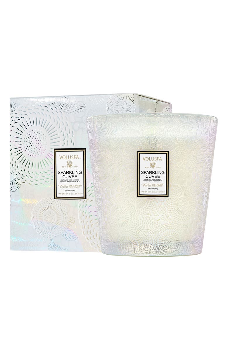 Voluspa Sparkling Cuvée Three-Wick Hearth Candle, Main, color, 