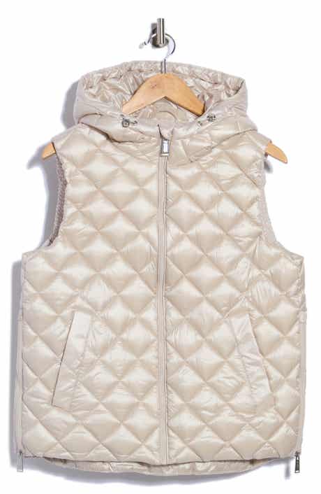 Hooded Diamond Quilted High Low Vest