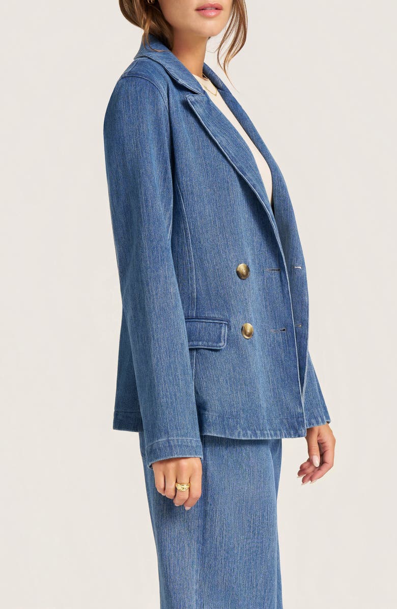 matty m. Nash Double Breasted Denim Blazer, Alternate, color, Denim
