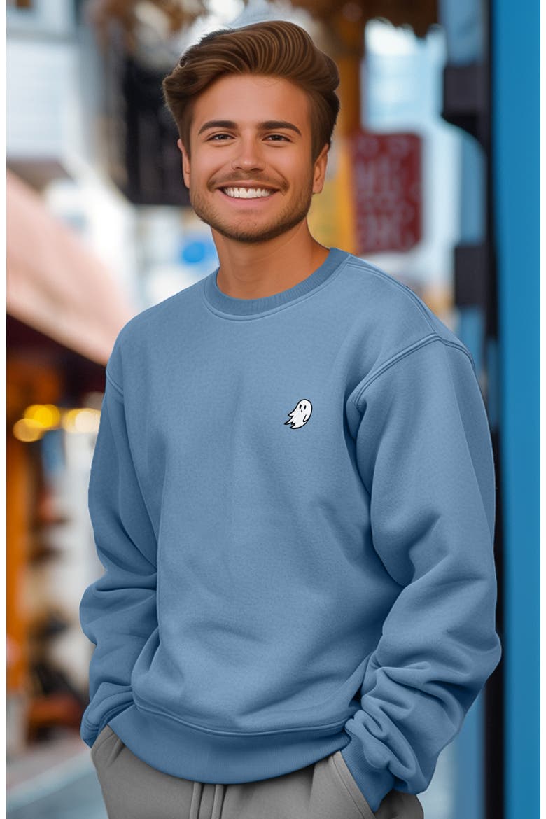 Mens Ghost Heavyweight Relaxed Sweatshirt, Alternate, color, Pebble Blue