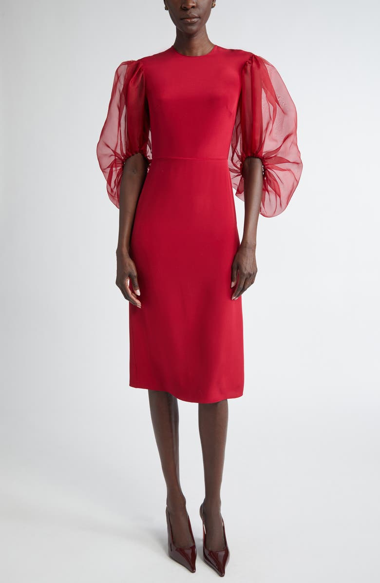 Altuzarra Danielle Balloon Sleeve Silk Cady Dress, Main, color, 