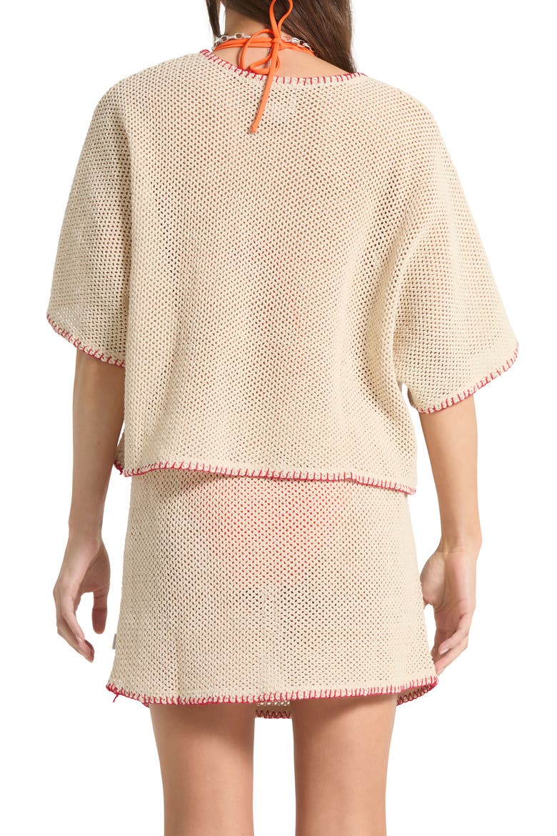 Mesh Knit Cover-Up Top, Alternate, color, TIMELESS TAUPE