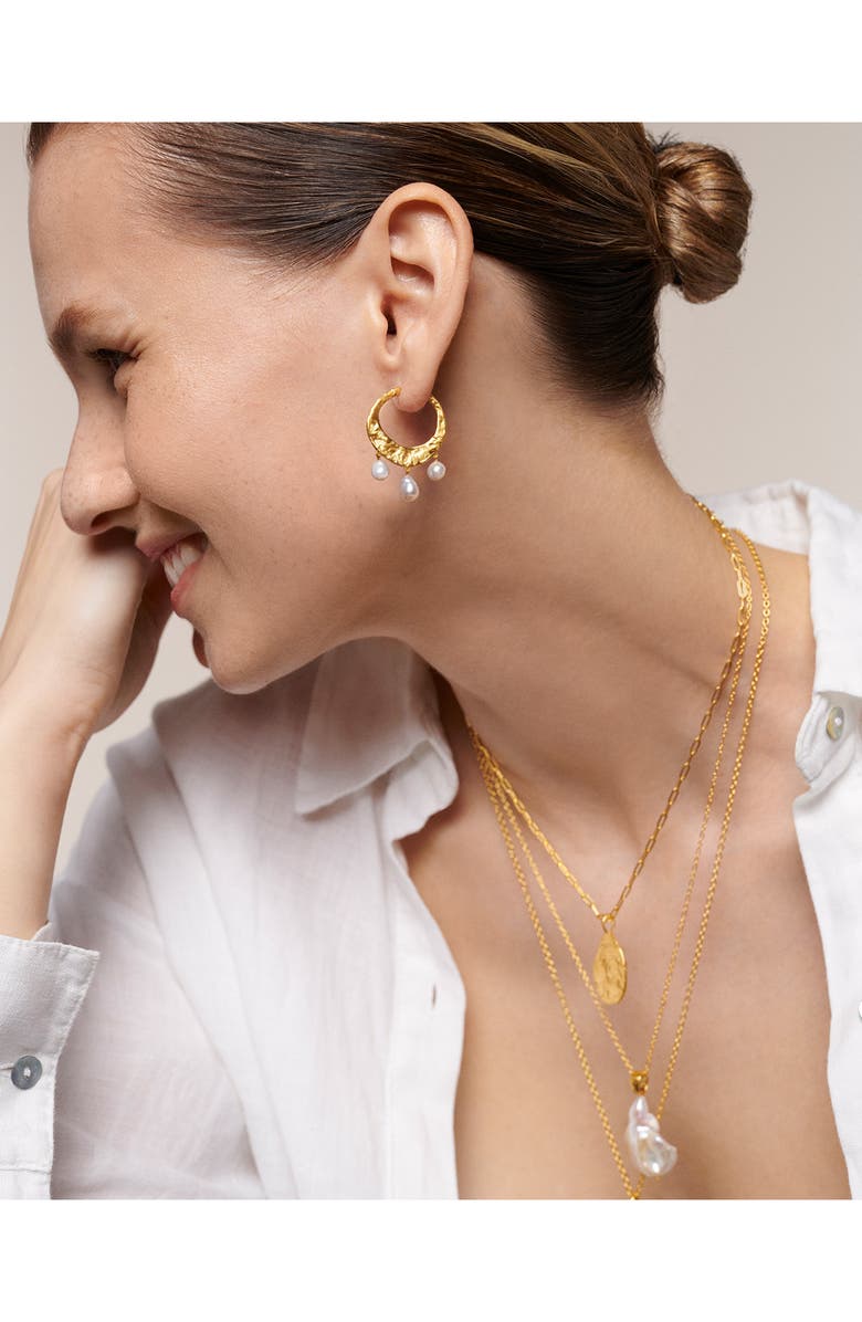 Monica Vinader Capri Teardop Freshwater Pearl Pendant Necklace, Alternate, color, 18Ct Gold Vermeil