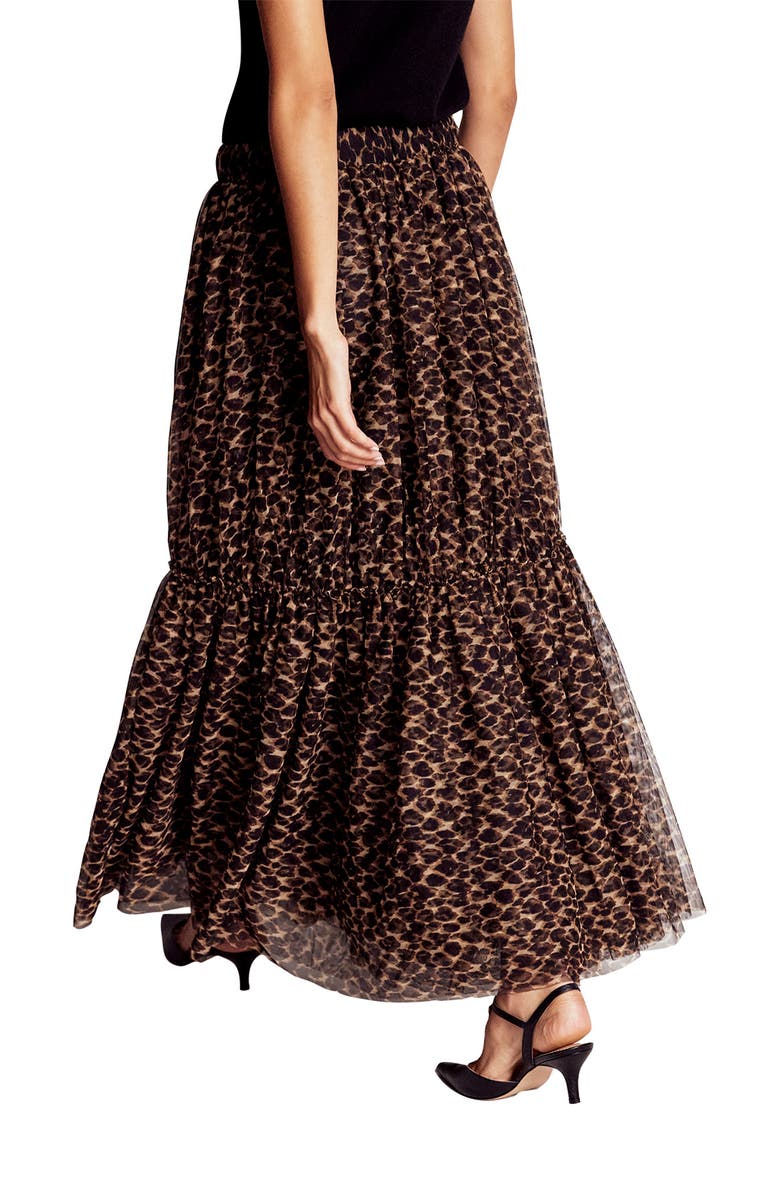 Boden Anna Leopard Print Tiered Tulle Maxi Skirt, Alternate, color, Leopard