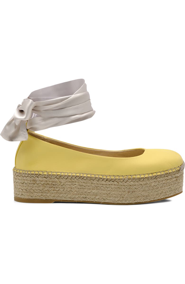 Free People Starboard Ankle Wrap Platform Espadrille, Alternate, color, Lemon
