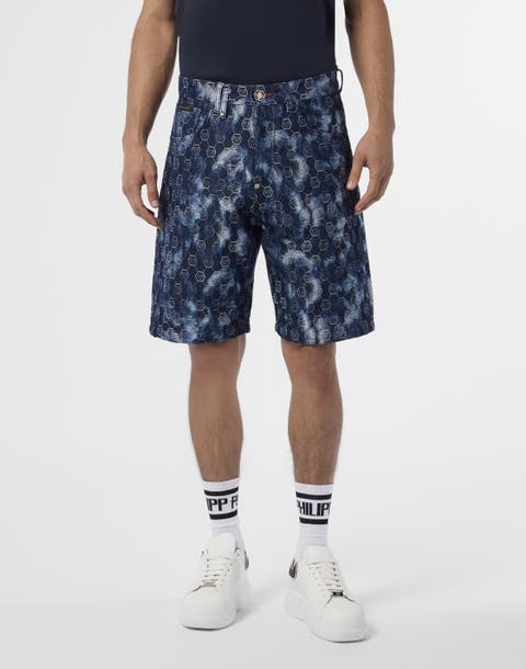 Denim Shorts Jacquard Monogram Men