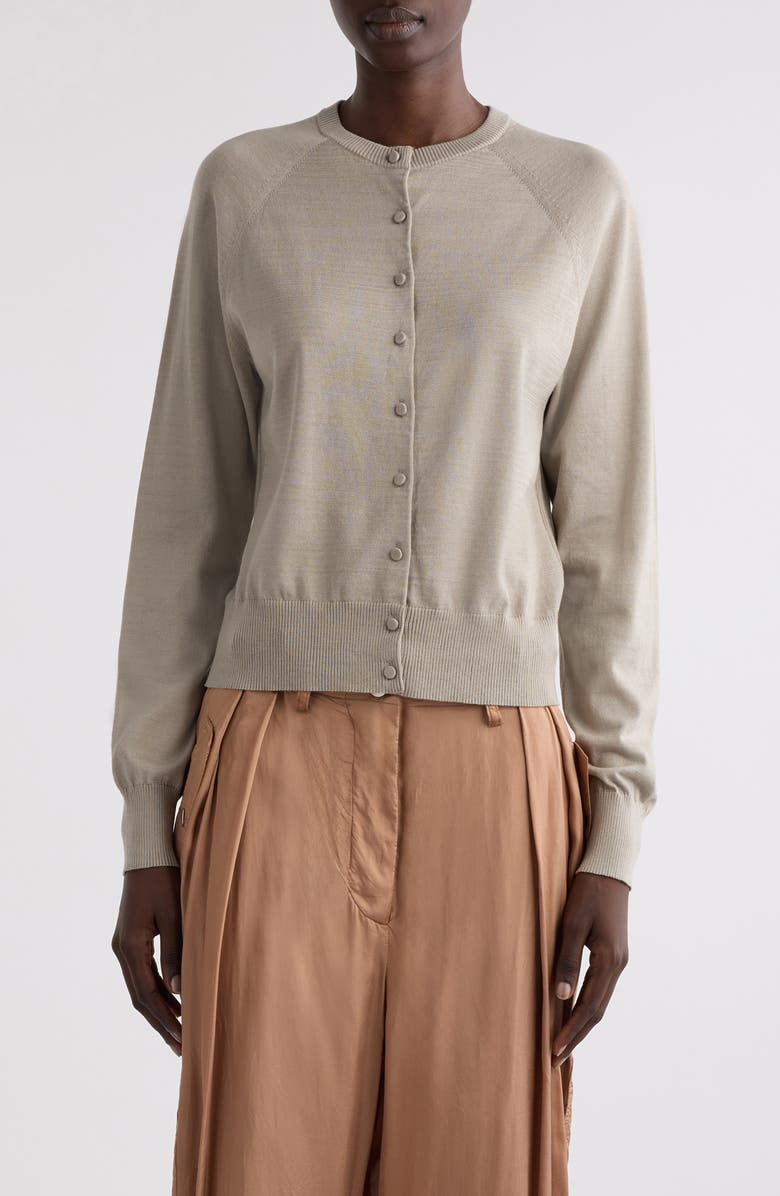 Dries Van Noten Tobine Cotton Cardigan, Main, color, Light Grey