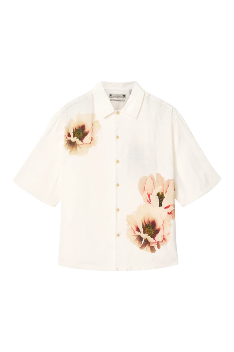 Floraison Floral Print Shirt, Alternate, color, ECRU