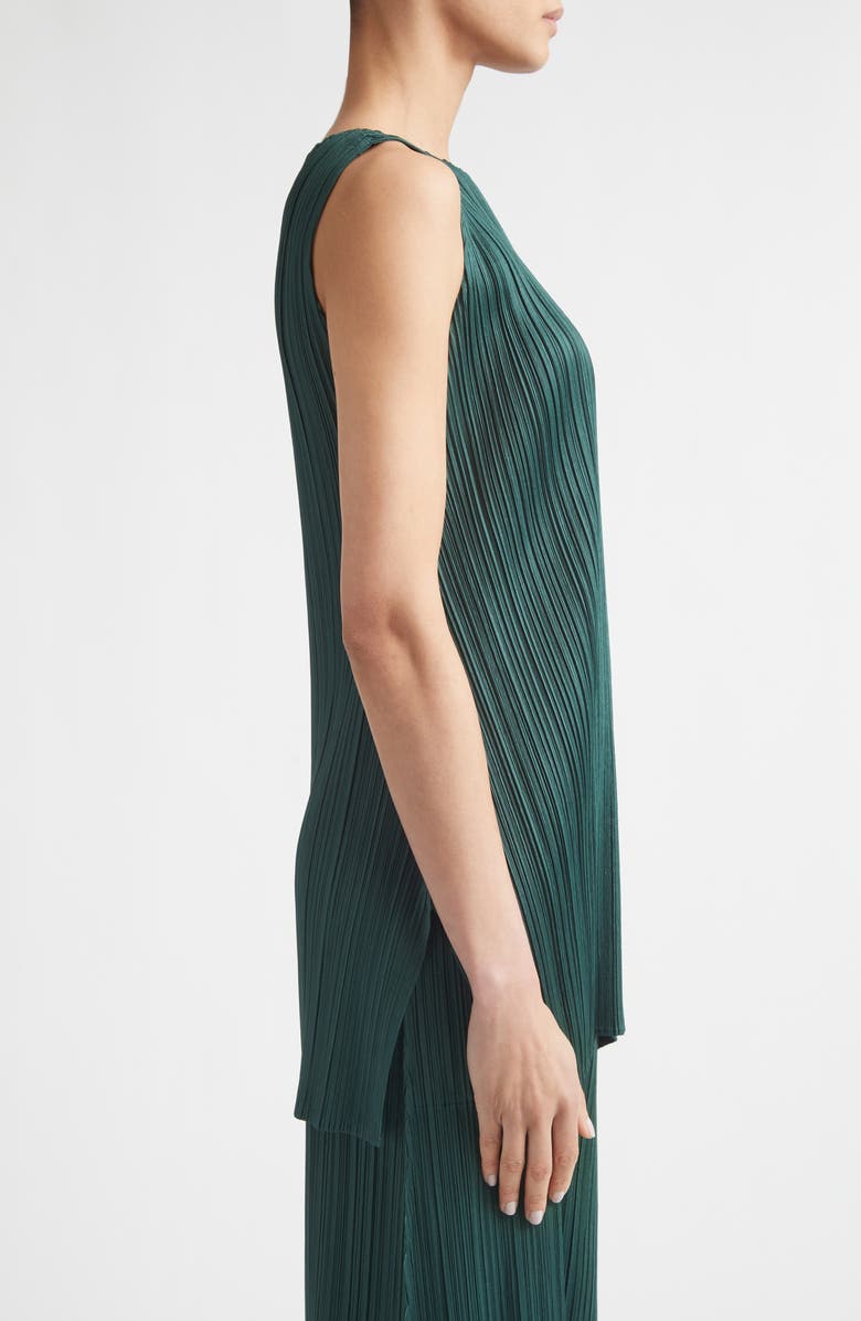 Pleats Please Issey Miyake Monthly Colors March Pleated Tunic Top, Alternate, color, Dark Green