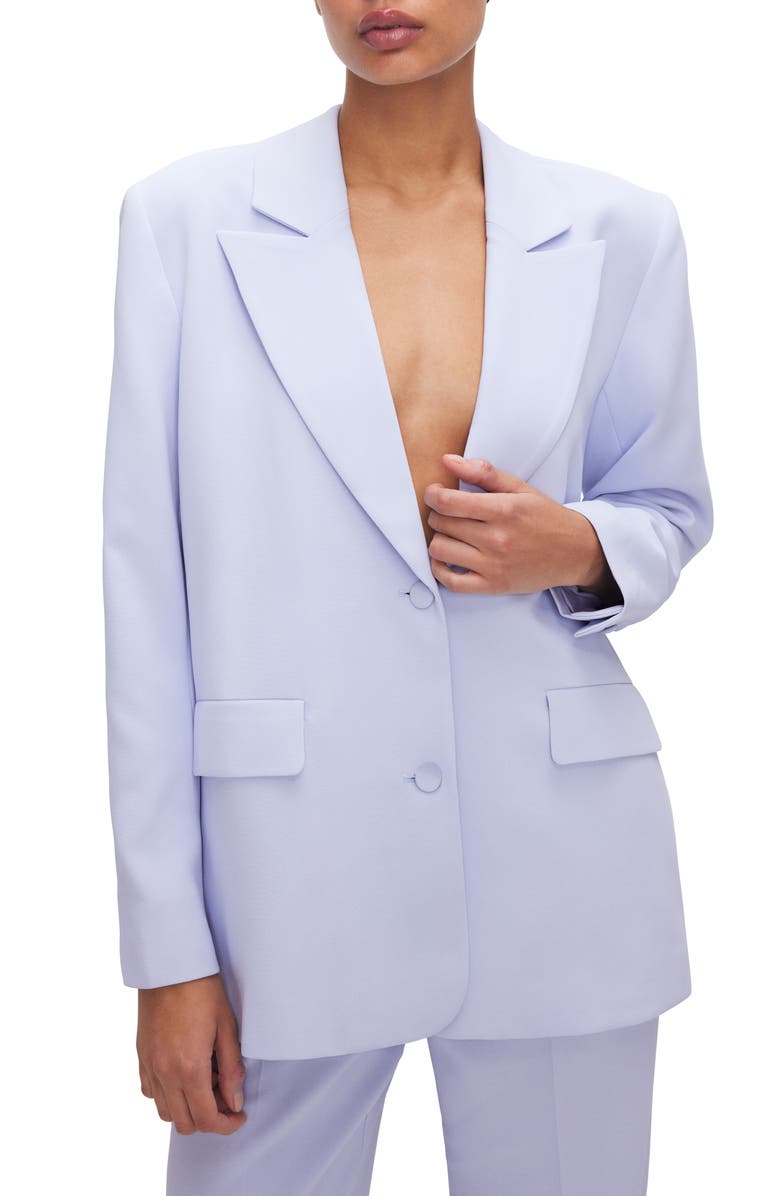 Good American Luxe Suiting Boyfriend Blazer, Main, color, Glass001