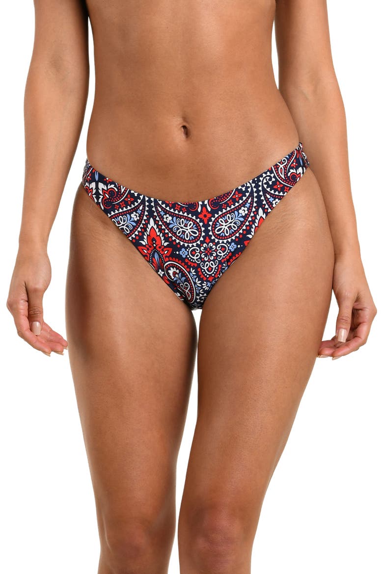 Americana Paisley French Cut Bikini Bottoms, Main, color, BLUE MULTI