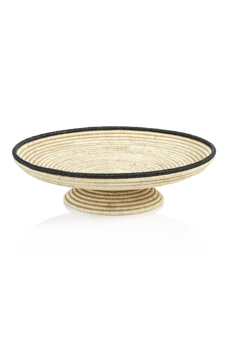 Matera Coiled Footed Bowl, Main, color, BEIGE/ BLACK