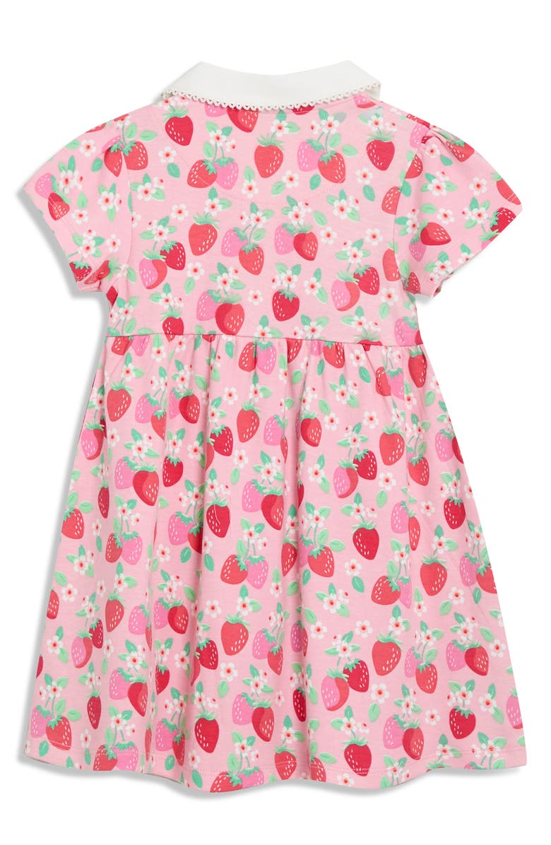 JOJO MAMAN BEBE Strawberry Floral Peter Pan Collar Cotton Dress, Alternate, color, 