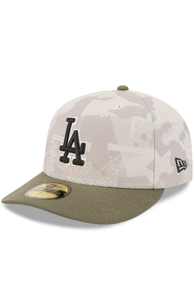 New Era Men's New Era Light Beige/Olive Los Angeles Dodgers 2025 Armed Forces Day 59FIFTY Fitted Hat, Alternate, color, Light Beige