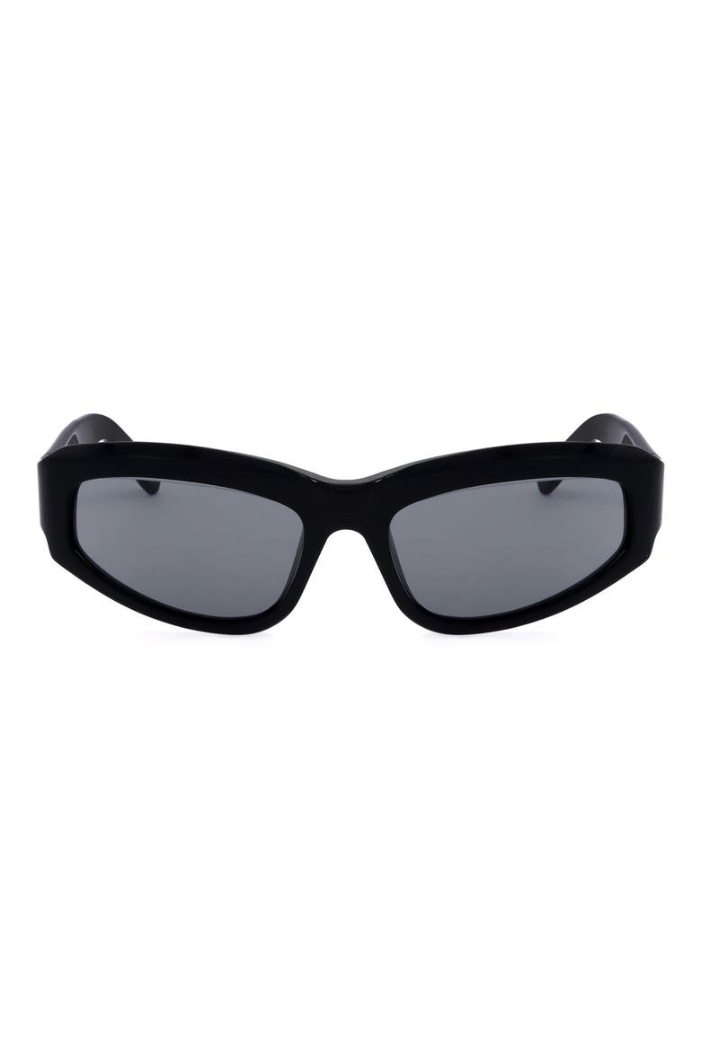 61mm Wrap Sunglasses, Main, color, BLACK