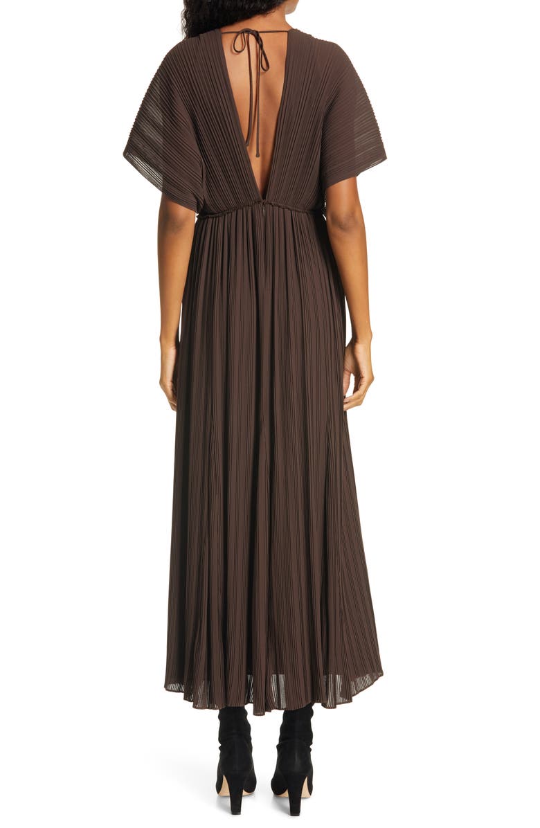 Samsøe Samsøe Quartz Plunge Plissé Maxi Dress, Alternate, color,