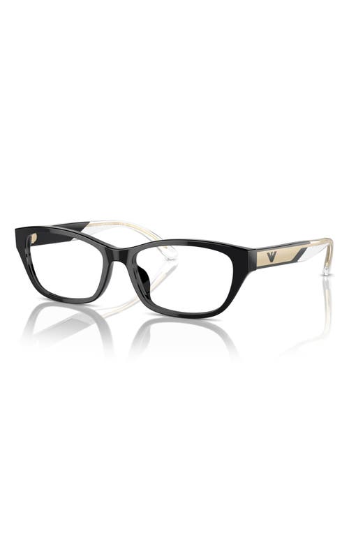 Emporio Armani 54mm Cat Eye Optical Glasses In Black