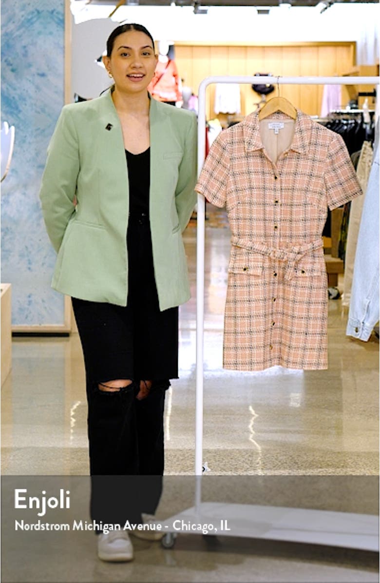 Belted Tweed Shirtdress, sales video thumbnail