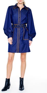 CIEBON Gelso Stitch Belted Denim Dress