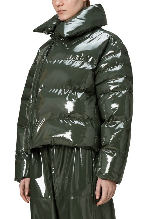 Rains Alta Vision Short Puffer Jacket Swamp In Green