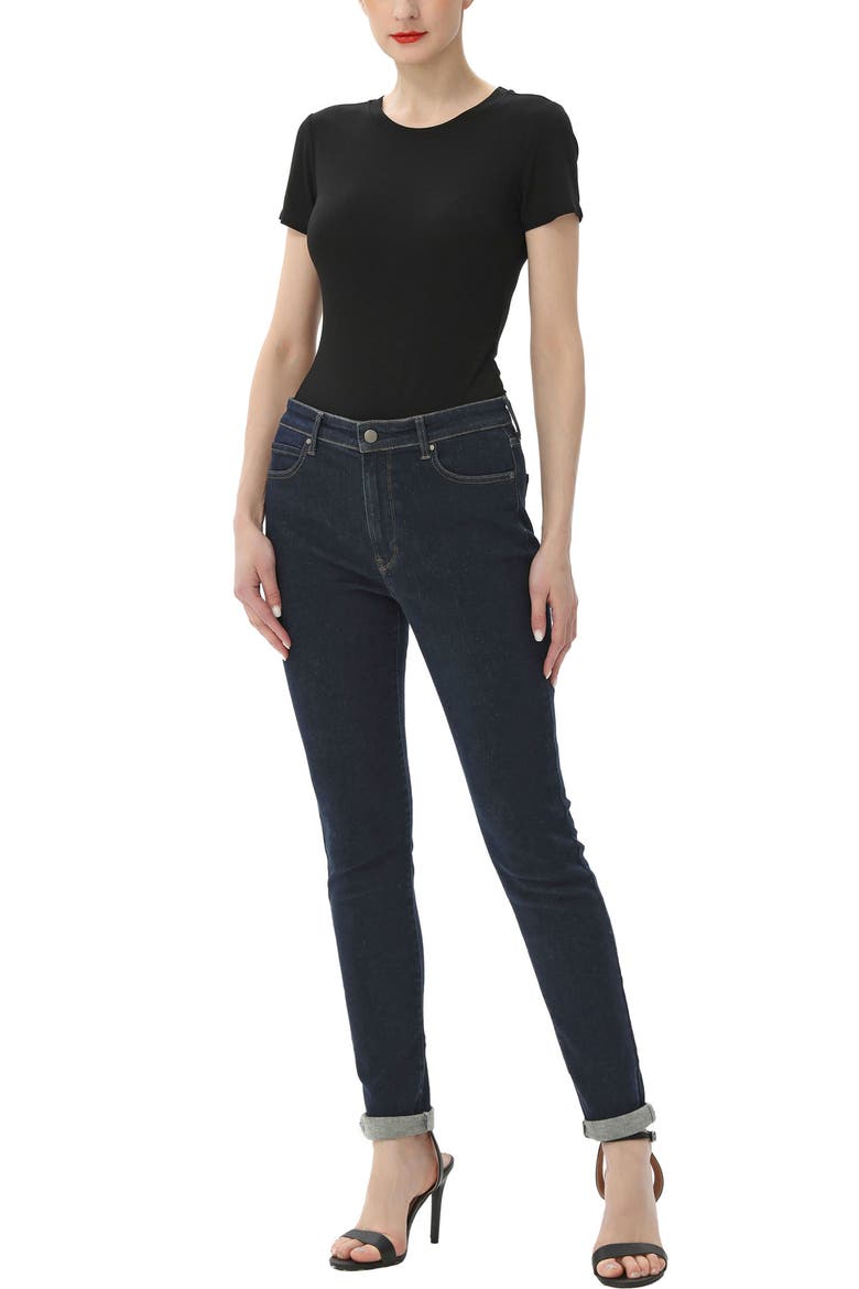 Women's Crew Neck Basic Bodysuit, Alternate, color, Black