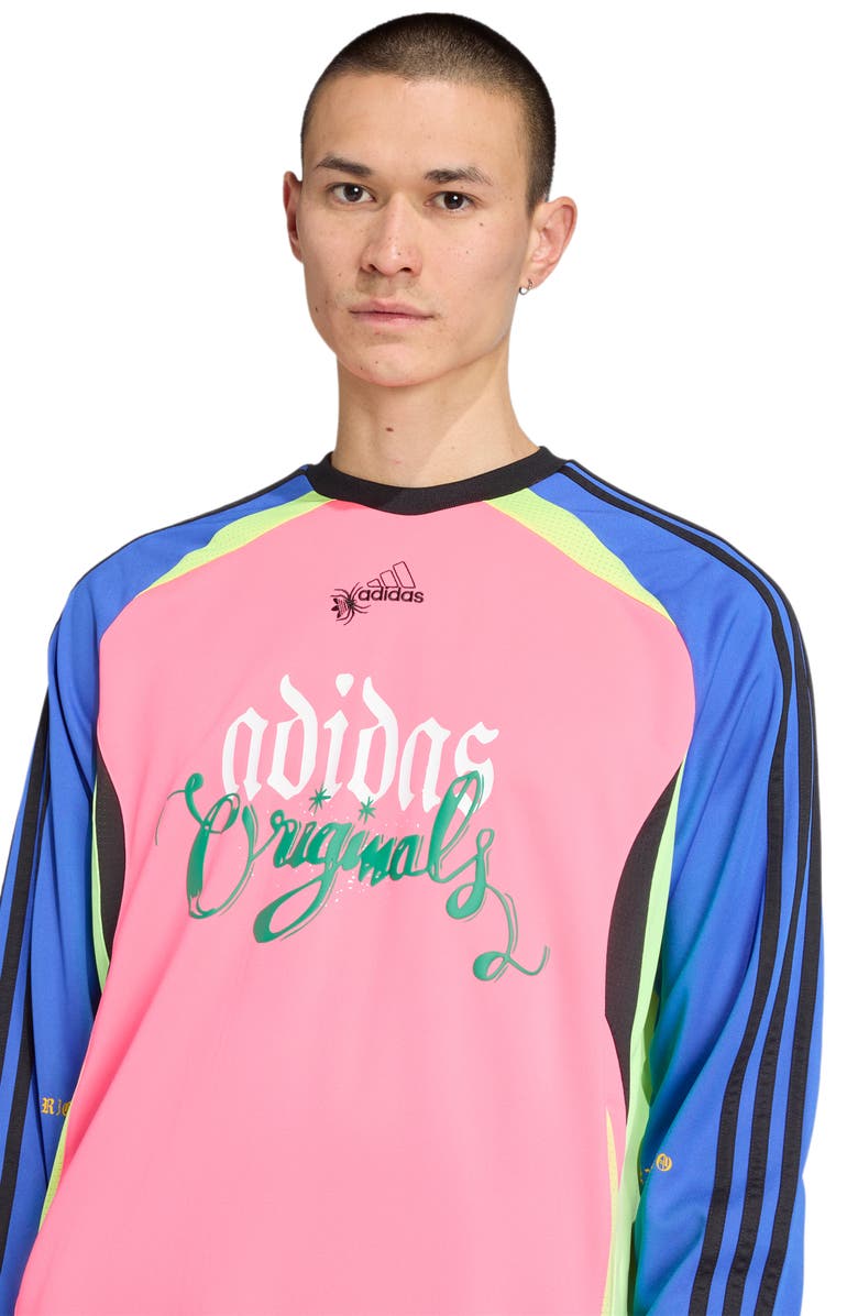 adidas Spiders Loose Fit Long Sleeve Goalkeeoper Jersey, Alternate, color, Solar Yellow