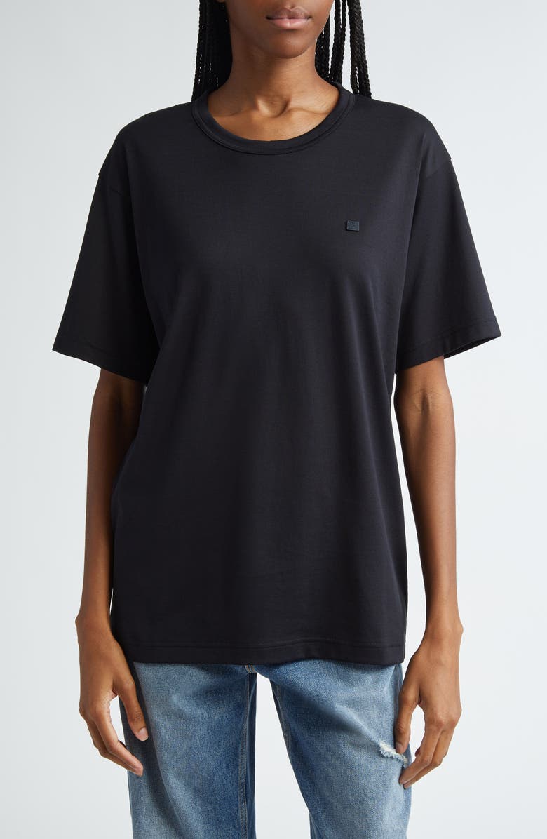 Acne Studios Nash Face Patch T-Shirt, Main, color, Black