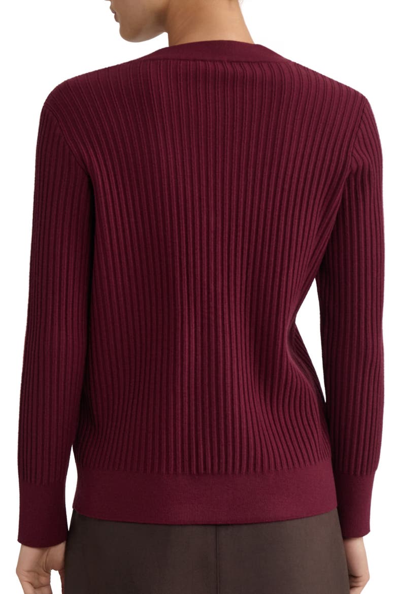 Ribbed Y-Neck Sweater, Alternate, color, CLASSIC WINE