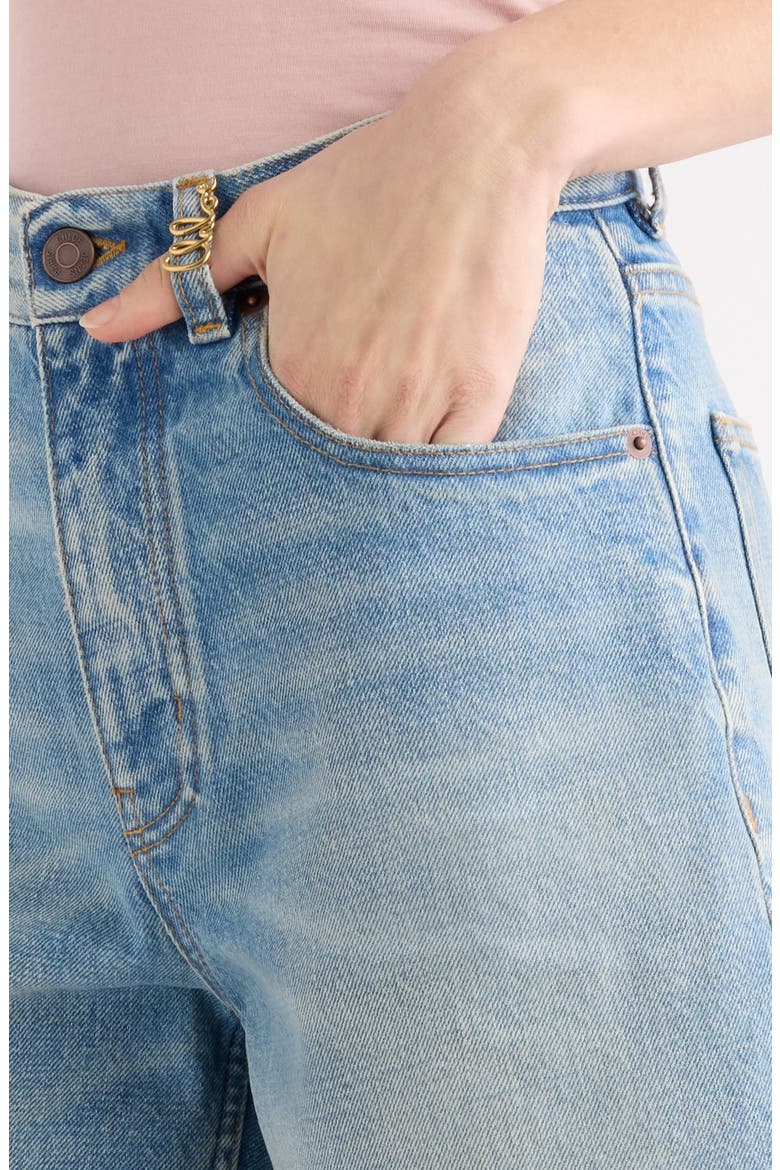 Cutoff High Waist Denim Shorts, Alternate, color, SOFTY BLUE