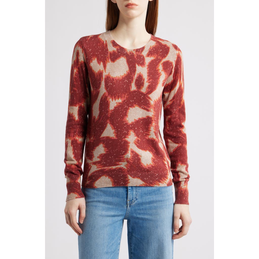 Nic + Zoe Nic+zoe Abstract Animal Supersoft Sweater In Burgundy