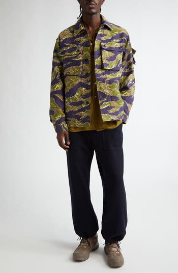 BEAMS Tiger Stripe Jacquard Military Shirt Jacket | Nordstrom BEAMS Tiger Stripe Jacquard Military Shirt Jacket | Nordstrom