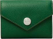 Tory Burch Small Pebble Leather Envelope Trifold Wallet