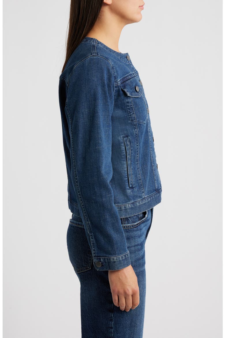 Round Neck Denim Jacket, Alternate, color, MEDIUM INDIGO
