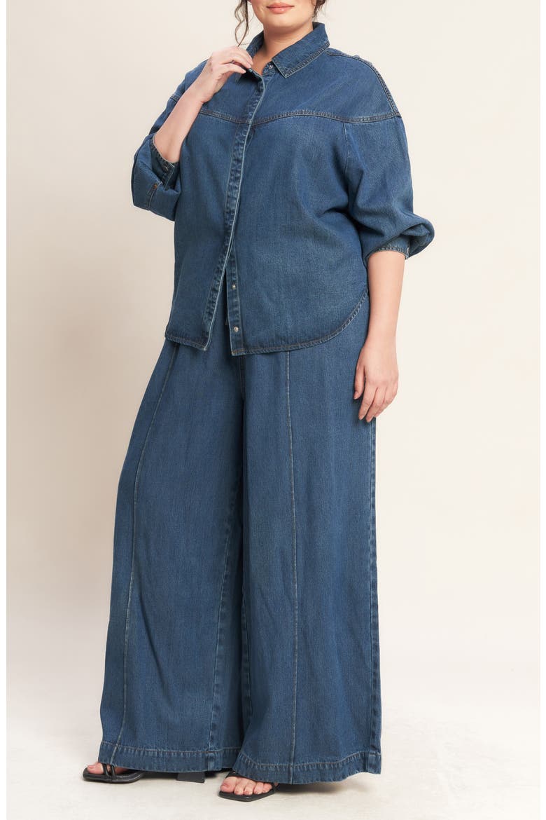 Western Long Sleeve Denim Shirt, Alternate, color, INDIGO DENIM