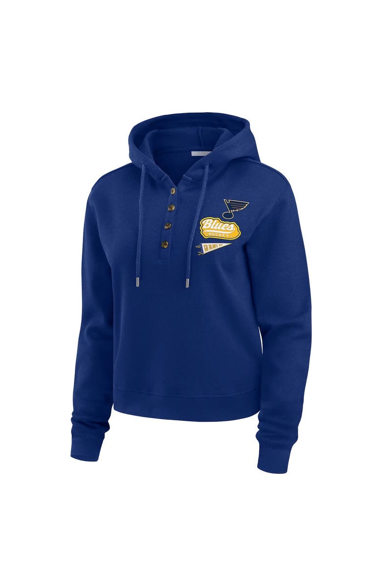WEAR by Erin Andrews Women's WEAR by Erin Andrews Blue St. Louis Blues Waffle-Knit Pullover Hoodie, Alternate, color, Blue