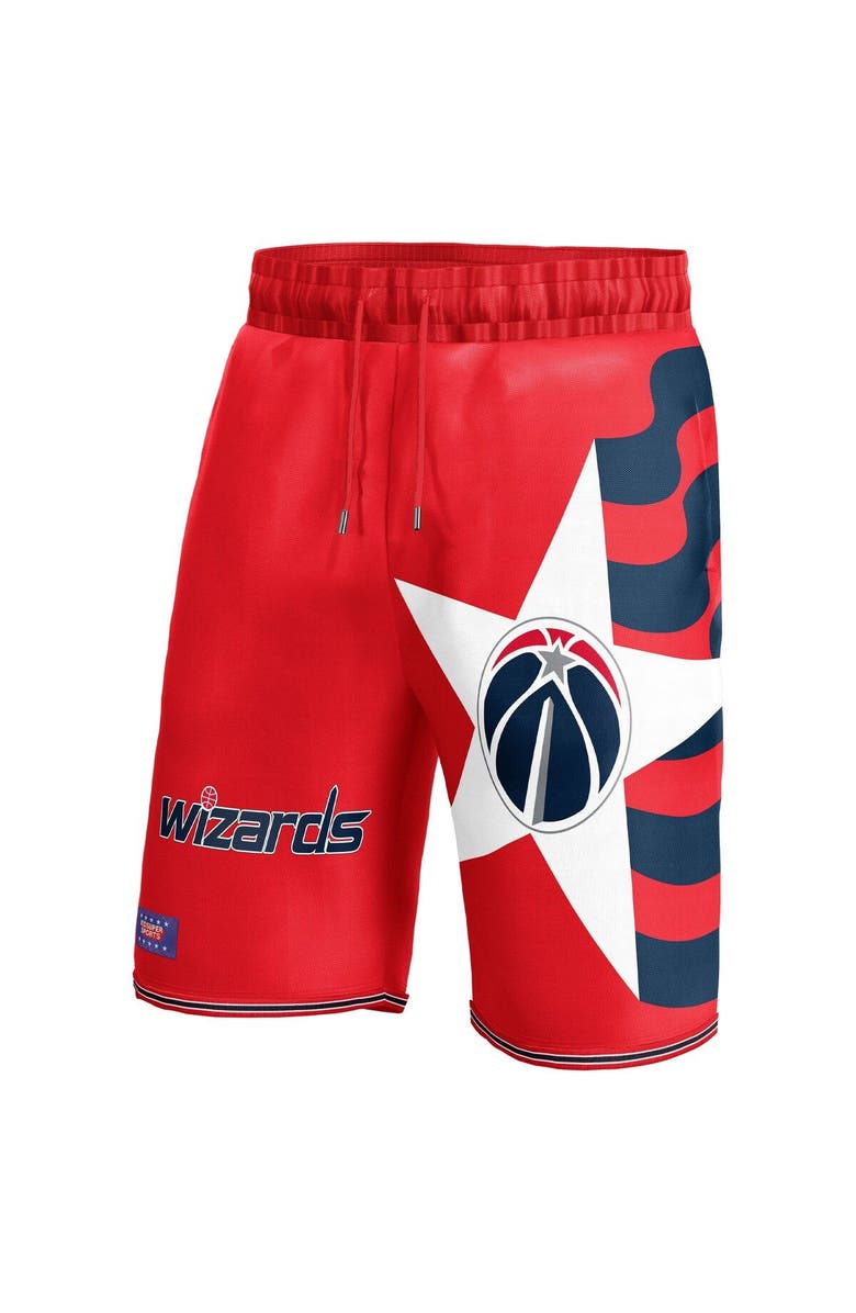 NBA X KIDSUPER Unisex NBA & KidSuper Studios by Fanatics Red Washington Wizards Hometown Shorts, Alternate, color, Red