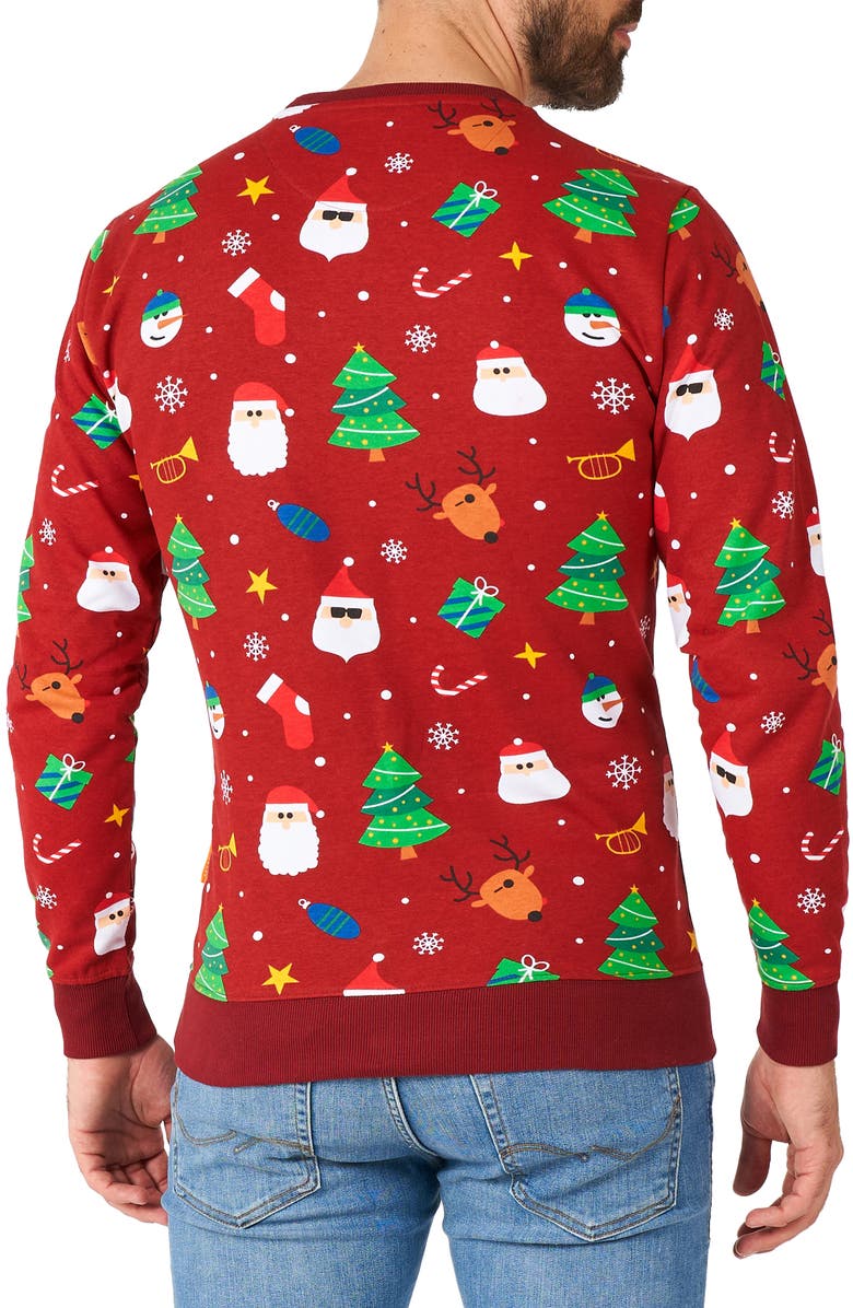 OppoSuits X-Mas Festivity Long Sleeve Sweater, Alternate, color, Red