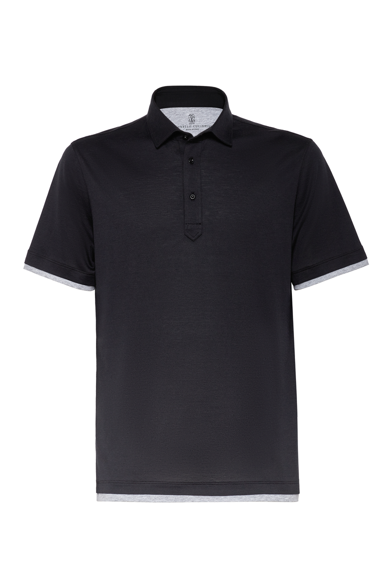 Jersey polo shirt, Main, color, Black