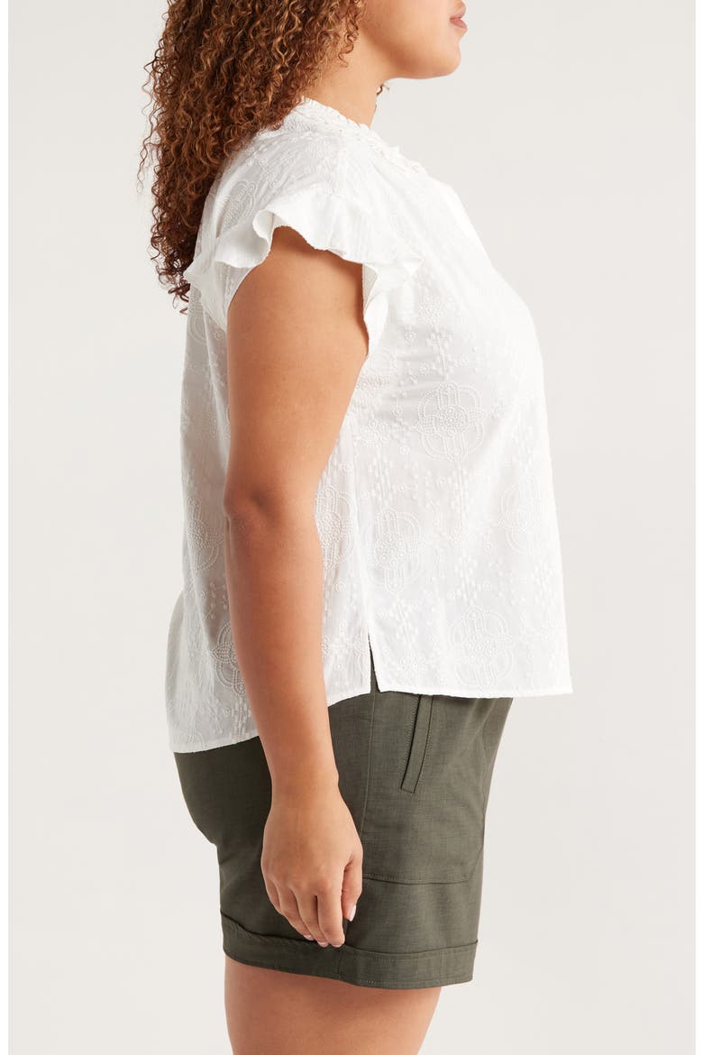 Cap Sleeve Woven Shirt, Alternate, color, OFF WHITE