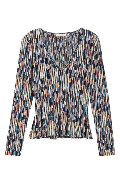 Ulla Johnson Rosalia Space Dye Cotton Knit Top In Blue