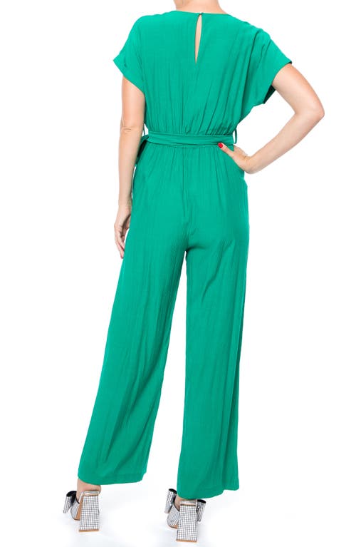Shop Meghan La Wonderland Wide Leg Jumpsuit In Emerald