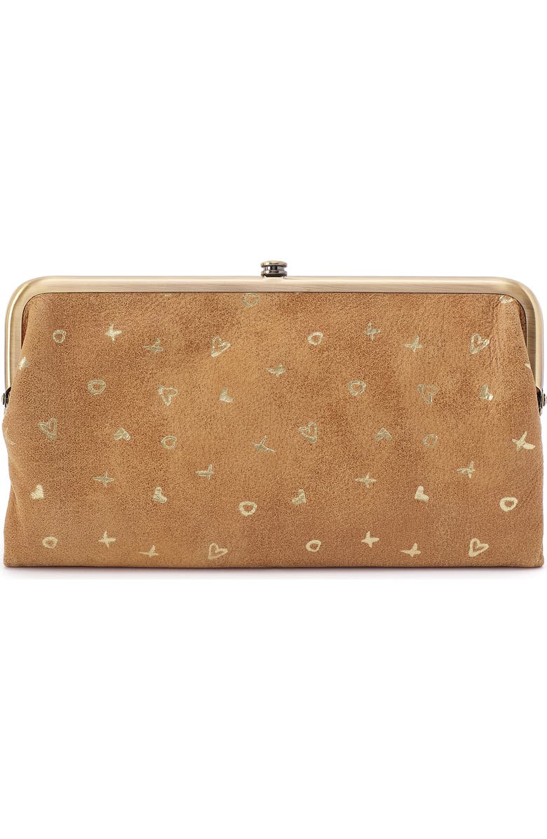 HOBO Lauren Leather Double Frame Clutch, Alternate, color, Whiskey